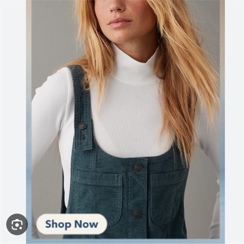 American Eagle Gray corduroy Overall Dress - Picture 3 of 10